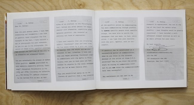 Letter written to Darryl McCray, one of the first graffiti artists, requesting his input on the meaning of the UFO graffiti. Darryl never responded.