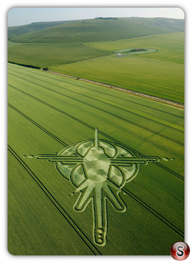 Crop circles - Wansdyke Path Stanton St Bernard Wiltshire 2009