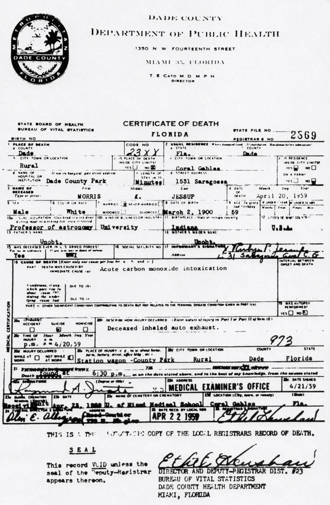 Certificato di morte n. 2569