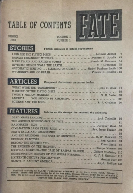 Fate Magazine Vol. 1 - n. 1 - Pag. 1 - 1948