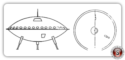 Il mezzo volante extraterrestre disegnato da Schirmer