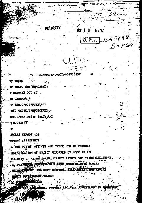 Priority message from CMC to Atlantic Fleet Diving Unit (10/5/67)