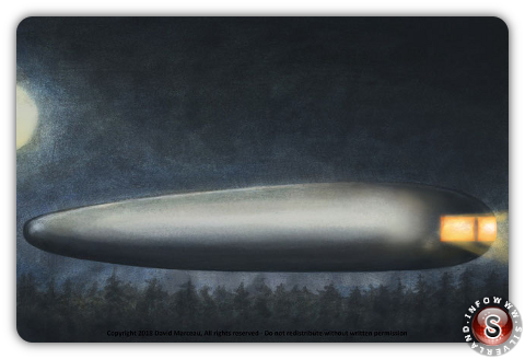 Schizzo dell'oggetto volante non identificato visto nel 1992 - Credit David Marceau Deviant Art