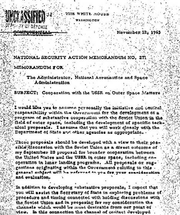 Non classificato: Un secondo promemoria scritto da JFK il 12 Novembre 1963 rilasciato dalla CIA