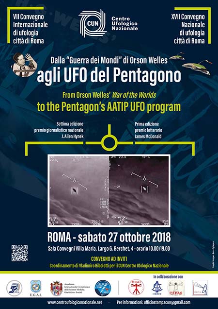 VII Convegno Internazionale di Ufologia Città di Roma – “Dalla guerra dei Mondi di Orson Welles agli UFO del Pentagono”