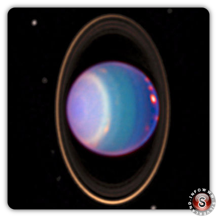 Urano con gli anelli e i satelliti