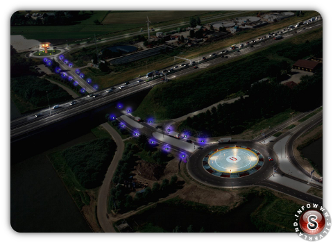 Percorso Ufo illuminato tra le due rotatorie