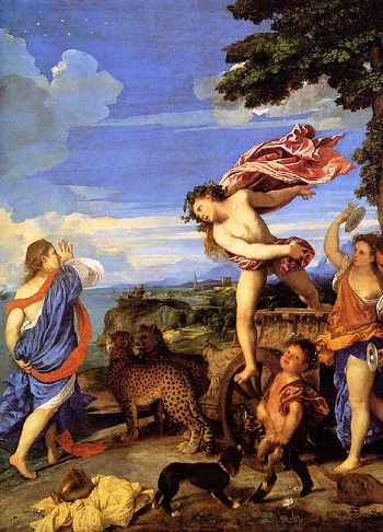 Tiziano Vecellio (1520 -1523) Arianna e Bacco  "parte del quadro "