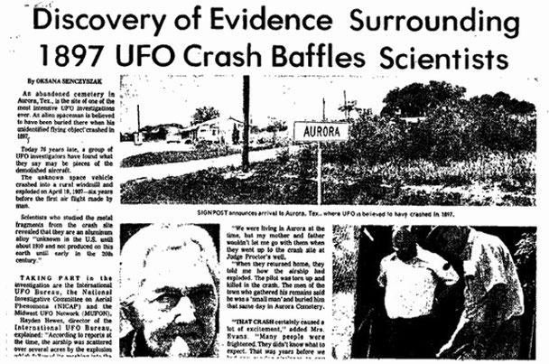 Altro articolo sull'UFO di Aurora 1897