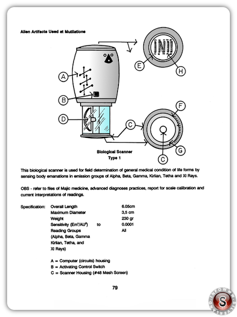 Alien artifacts used at mutilations - Blue Planet Project - Rielaborazione grafica Silverland 