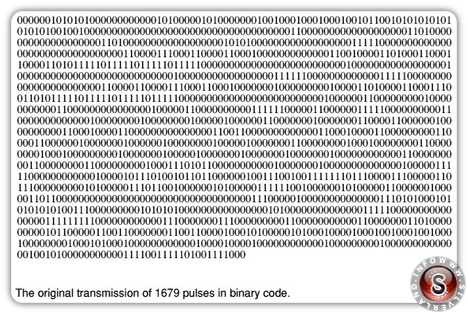 The original trasmission of 1679 pulses in binary code