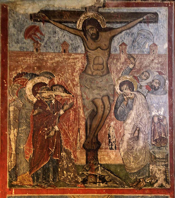 Cattedrale Svetitskhoveli, Mtskheta, Georgia ( XVII sec.) La Crocifissione di Cristo