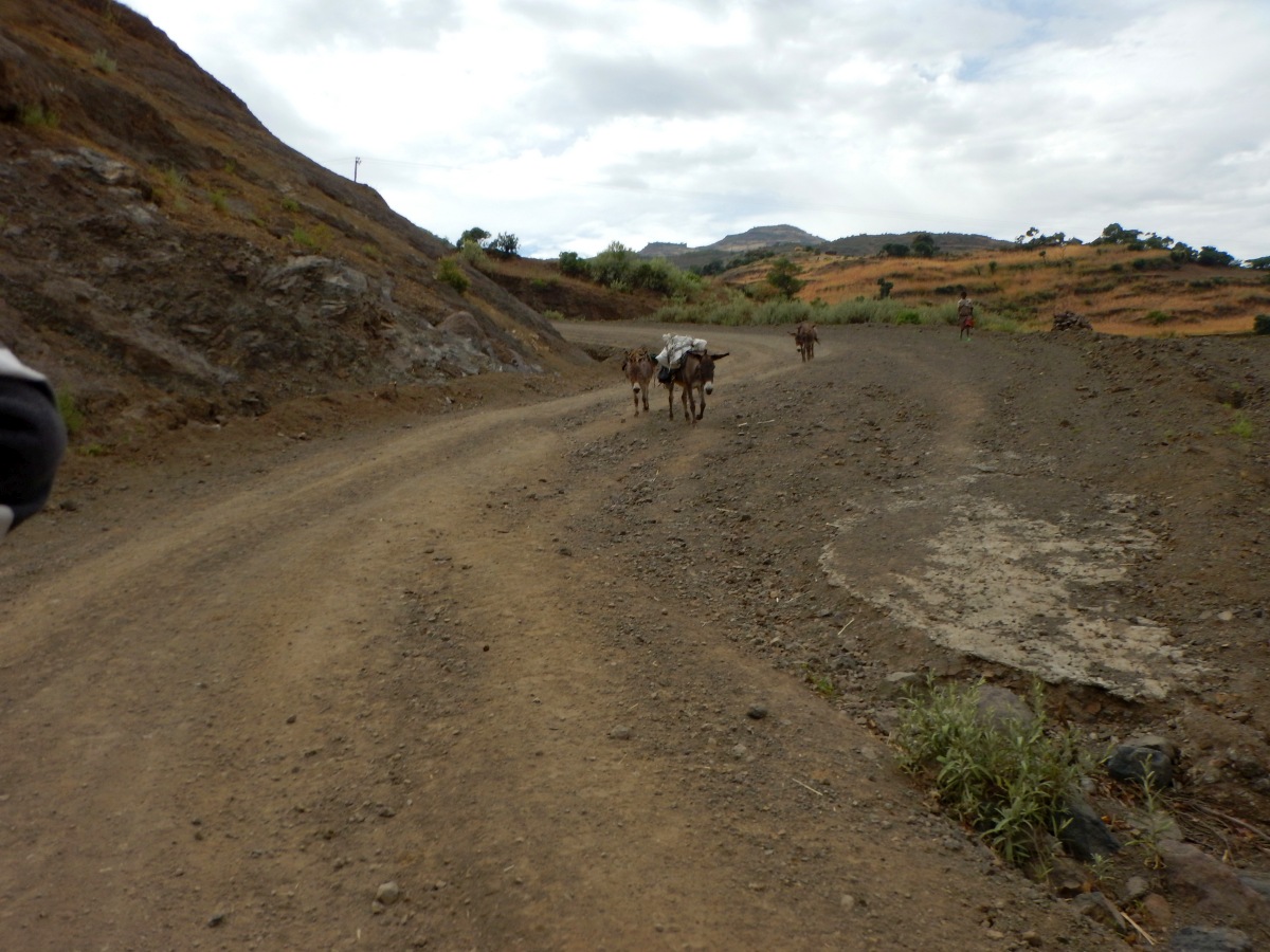 La route du miel saint. Séjour Voyage Road Trip Trek Trekking randonnée à Lalibela en Ethiopie. Sur la route de l'Eglise Yemrehanna Kristos en Ethiopie.