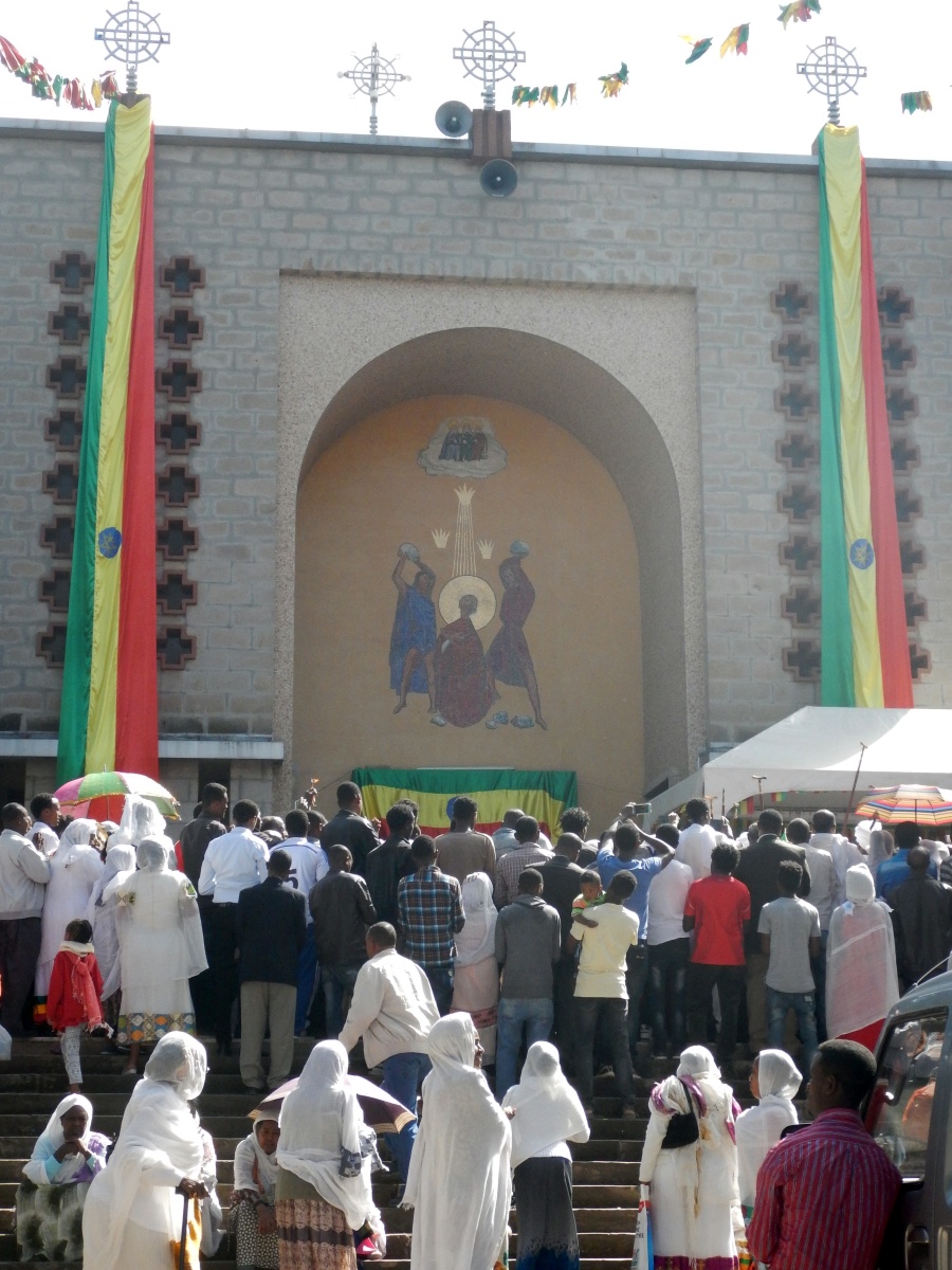 Visite de l'église Saint Estephanos d'Addis Abeba en Ethiopie. 