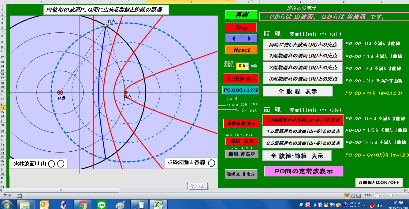 波動ー11　干渉図（動円の交点）(26)