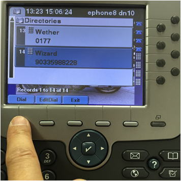 Select the number you want to dial and Press "Dial" Image