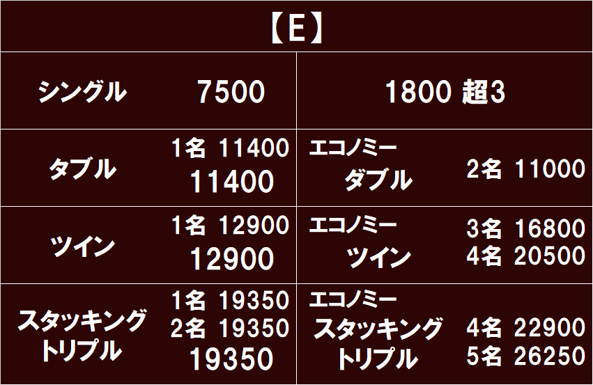 料金表 - 【公式】一宮グリーンホテル