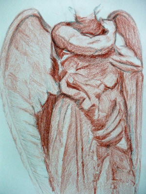 Zeichnung mit Rötel