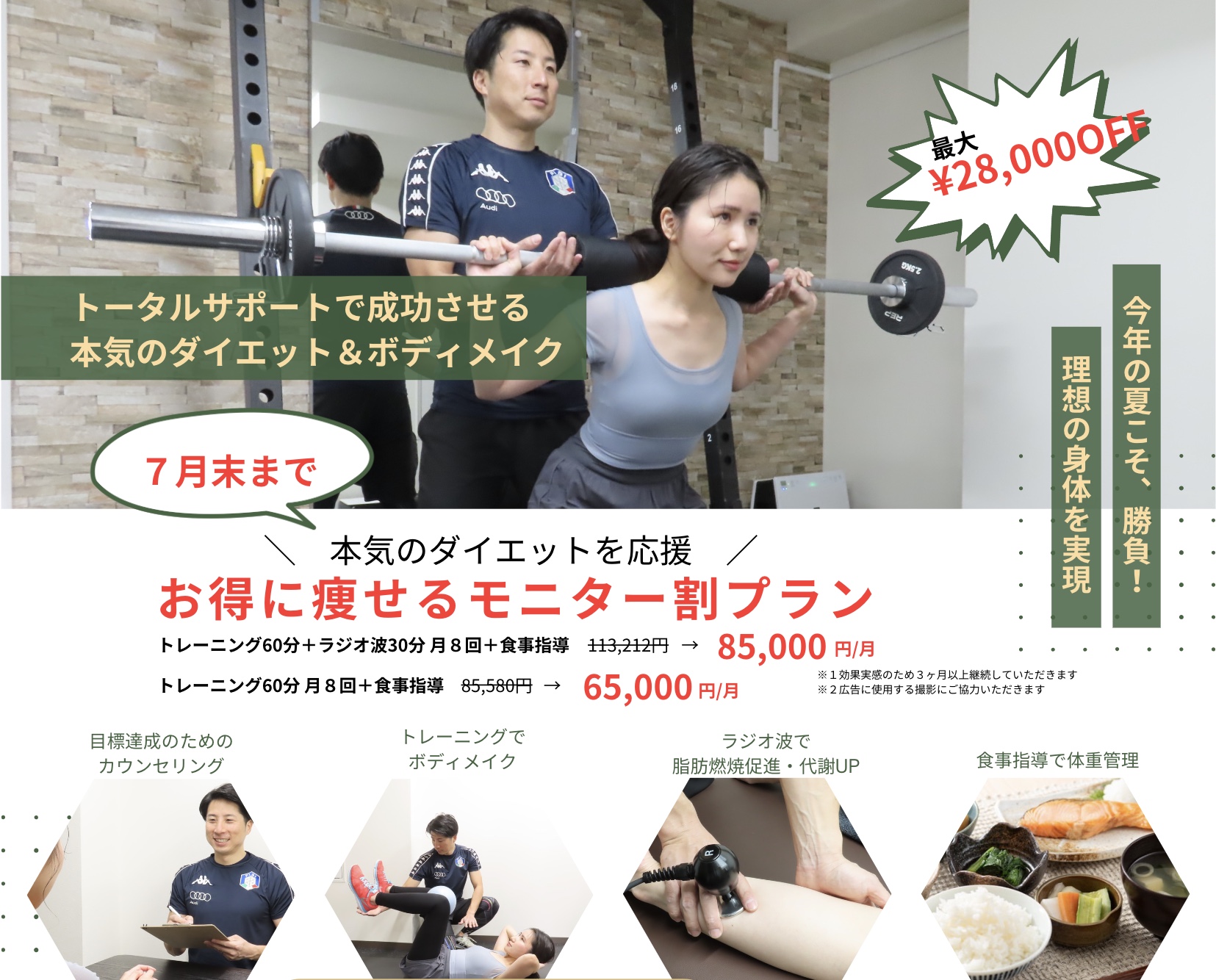 お得なモニター割引！