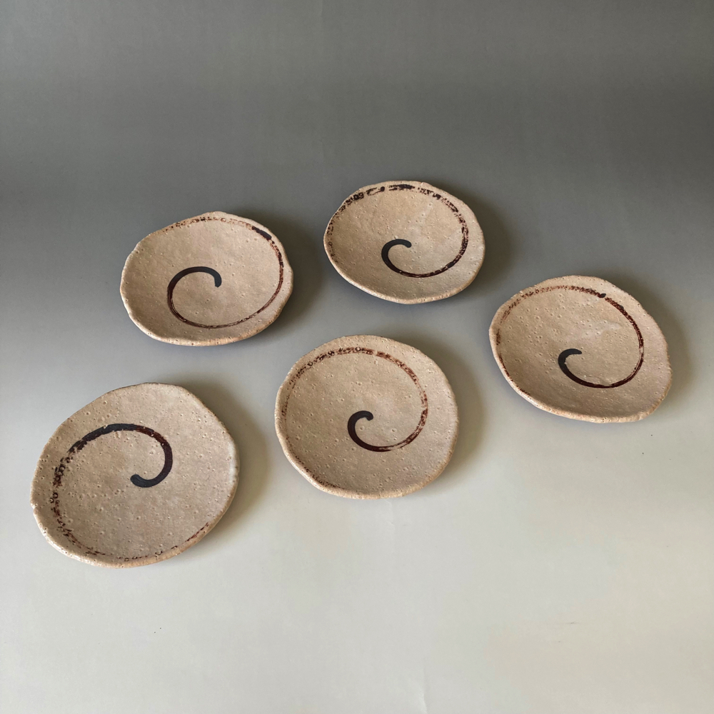 うず紋小皿 五枚一組 - kako katsumi ceramics
