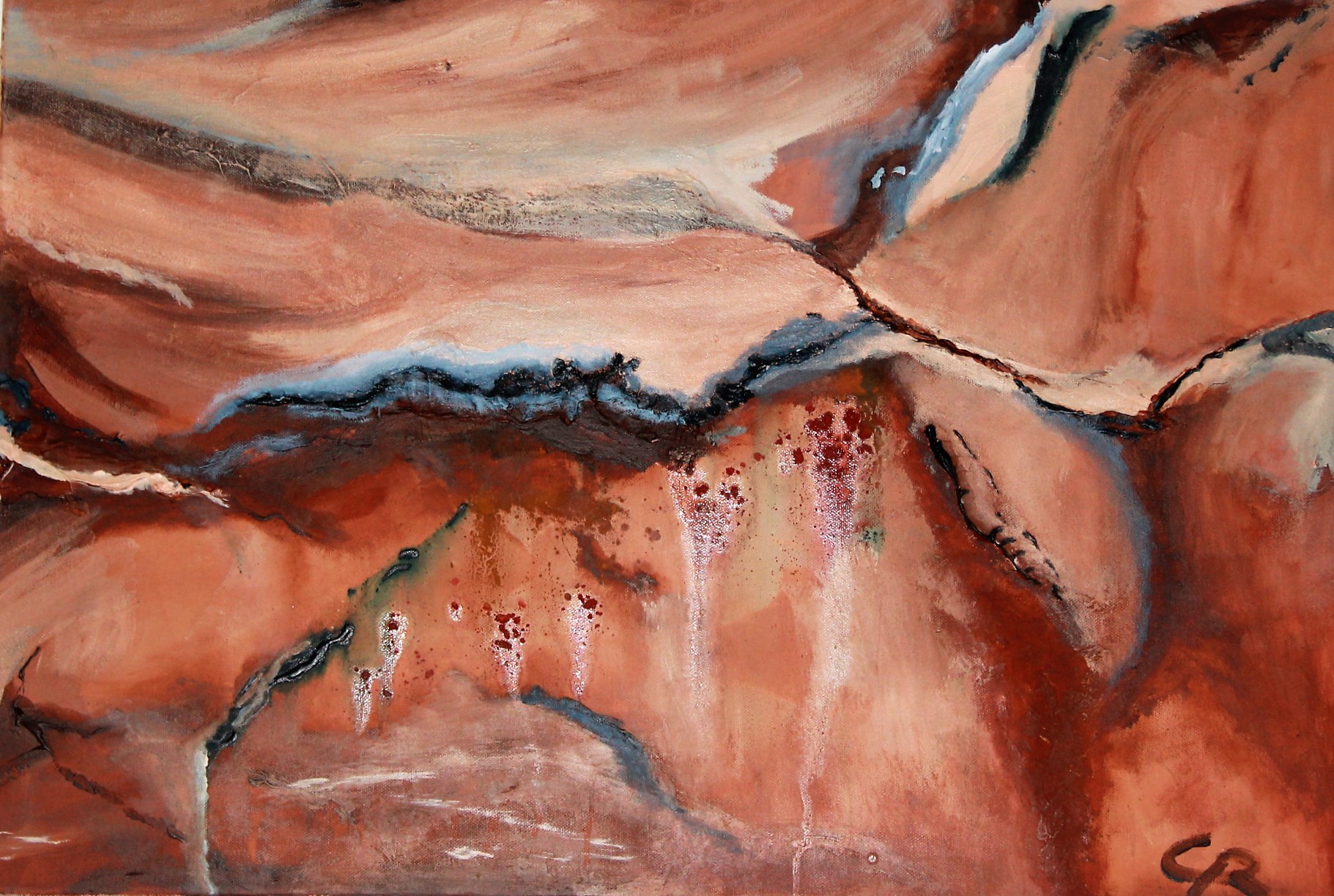 Aufbrüche, Acryl mit Strukturpaste (2014) (verkauft)