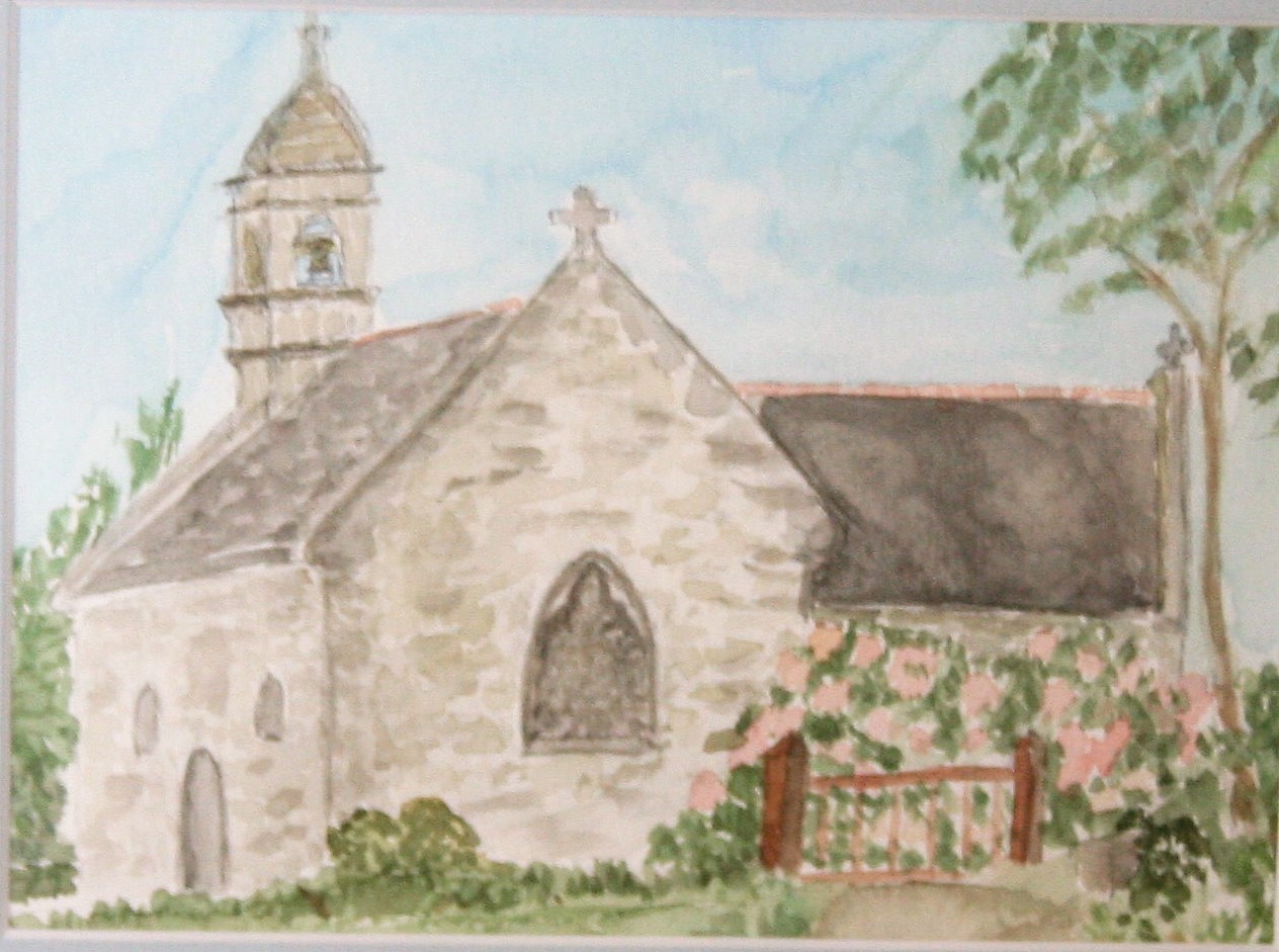 Bretagne, Kapelle in le Pouldou II, Aquarell (2017)