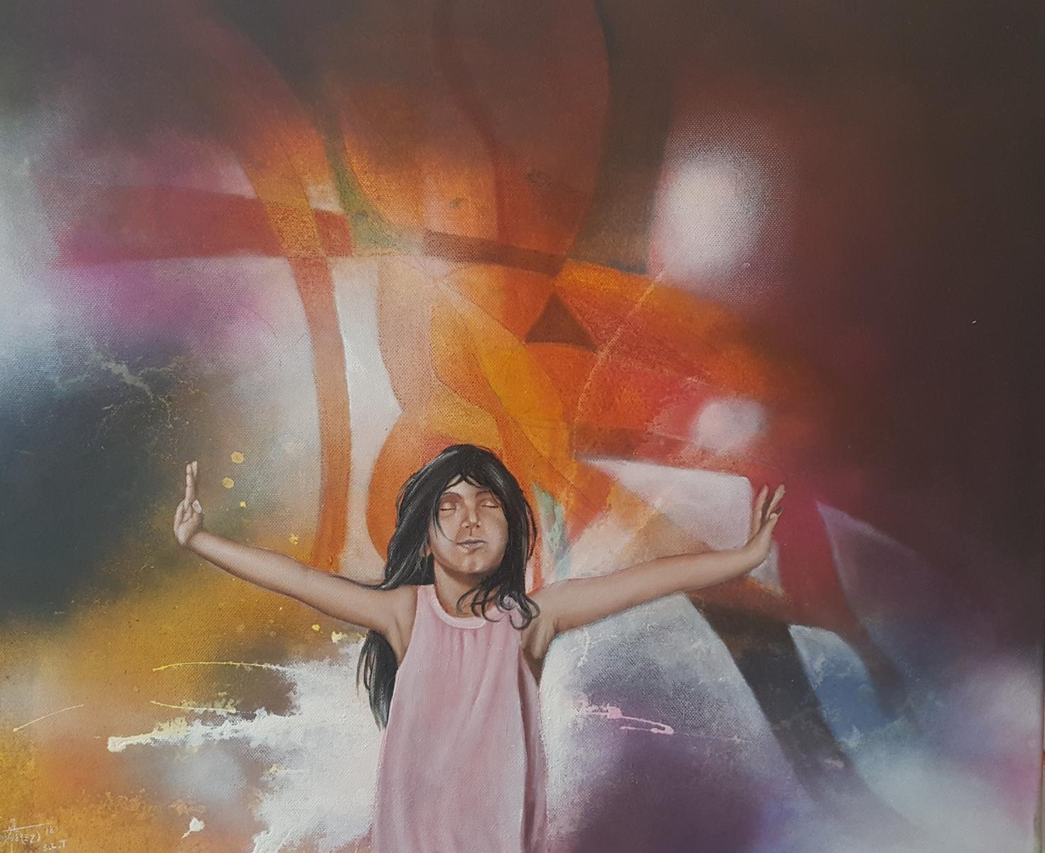 Bienvendia luz V, 2018, 60 x 50 cm, Óleo sobre lienzo