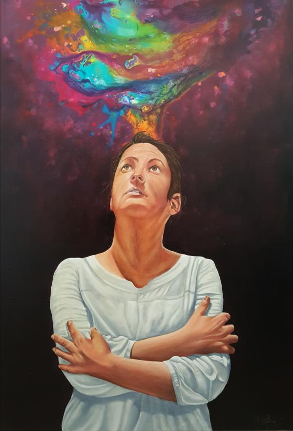 Musa, de la serie "Poesía Silenciosa", 2019, 70 x 100, Óleo sobre lienzo