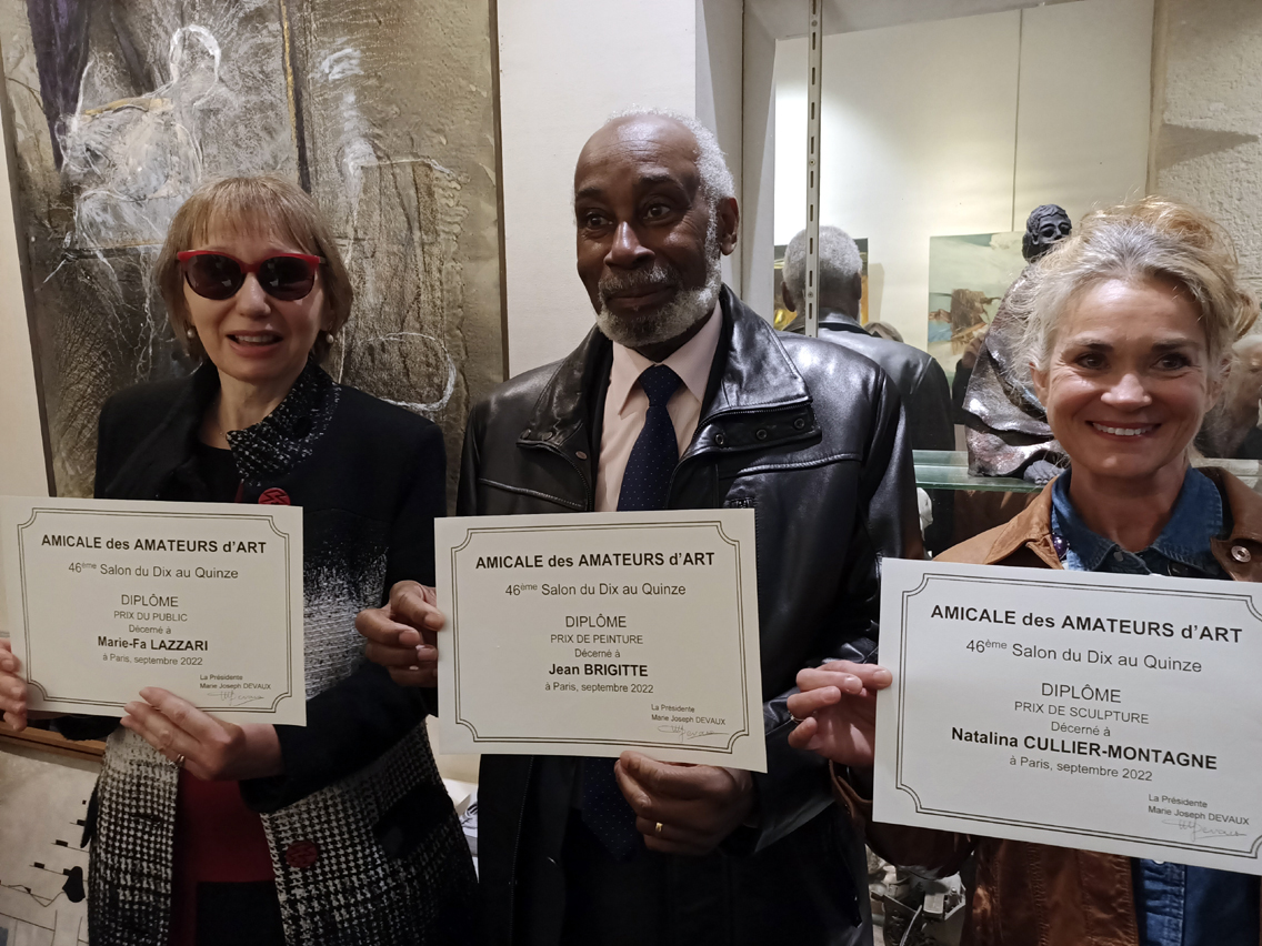 Remise des prix aux lauréats du 46ème Salon de l'A.A.A. à la Galerie Guillet, Paris. 29 Septembre 2022.