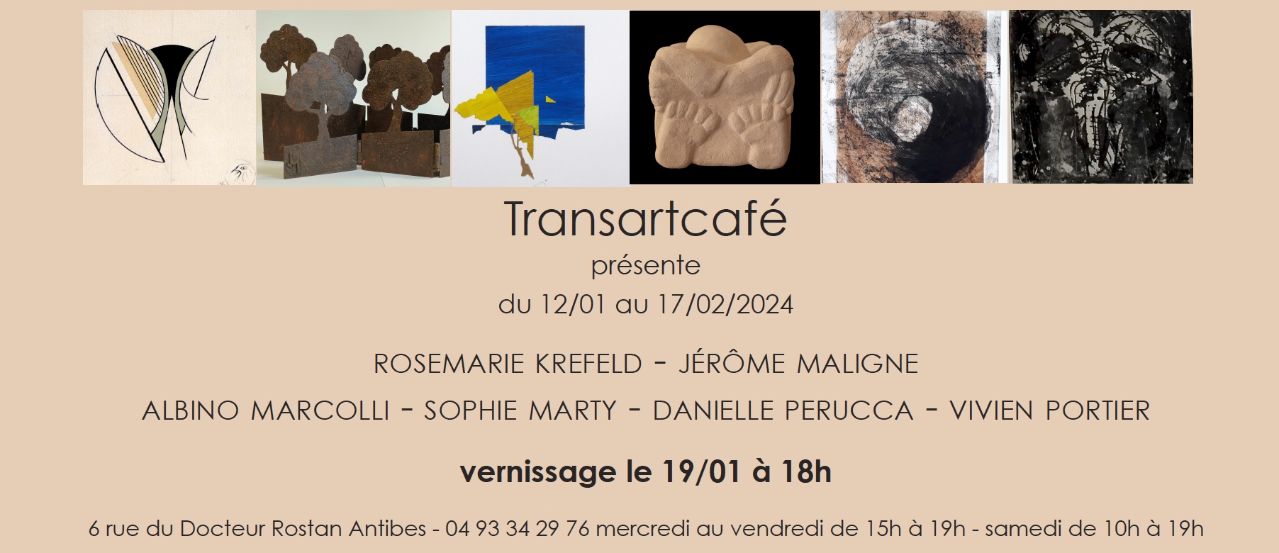 JANVIER 2024 : EXPOSITION AU TRANSARTCAFE ANTIBES