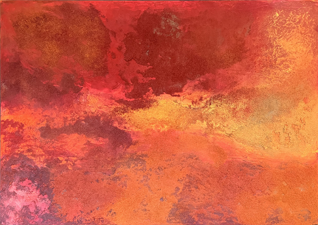 "Entflammt" 2022 Acryltechnik auf Leinwand 200 x 140 cm 