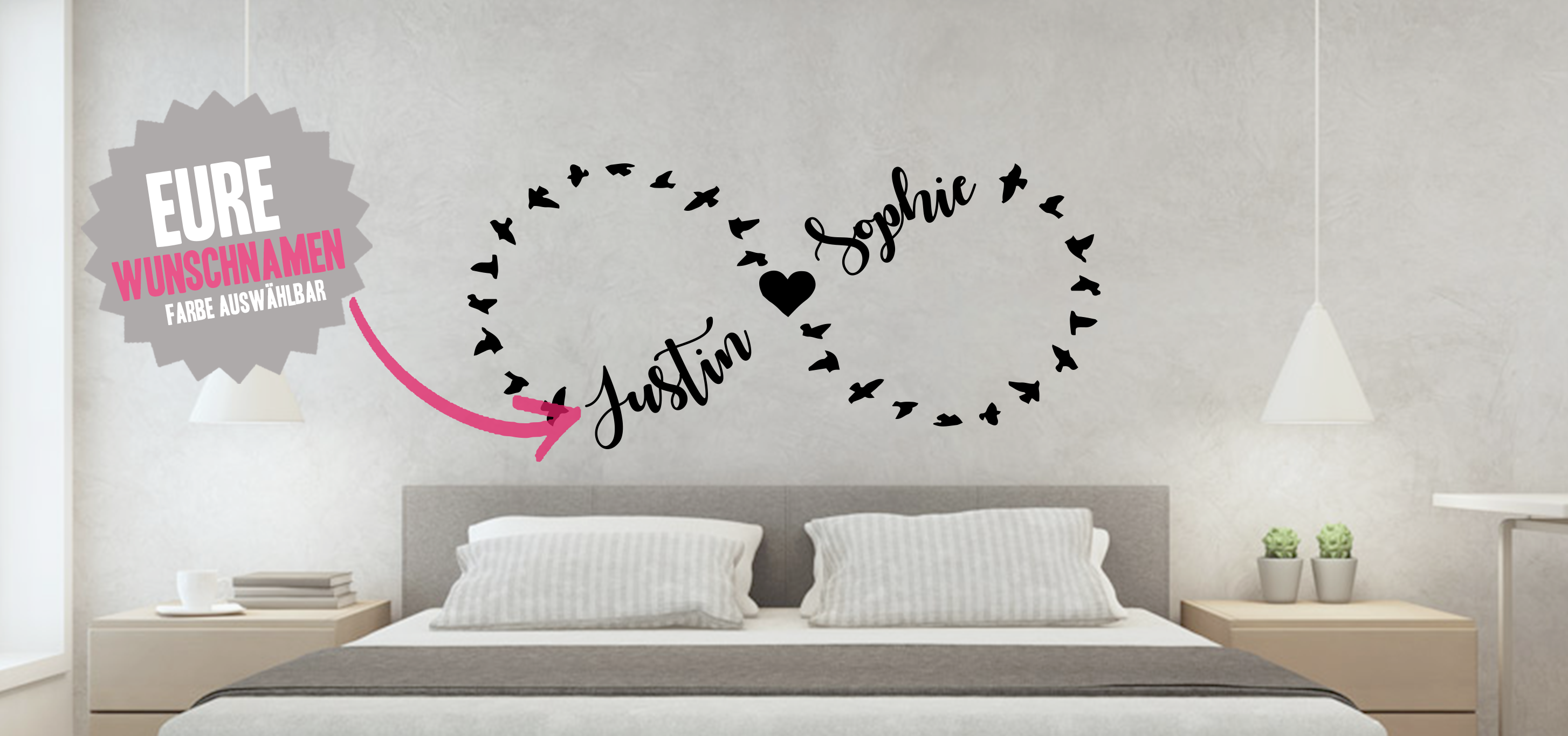Schlafzimmer Wandtattoo selbst gestalten! - Designlounge