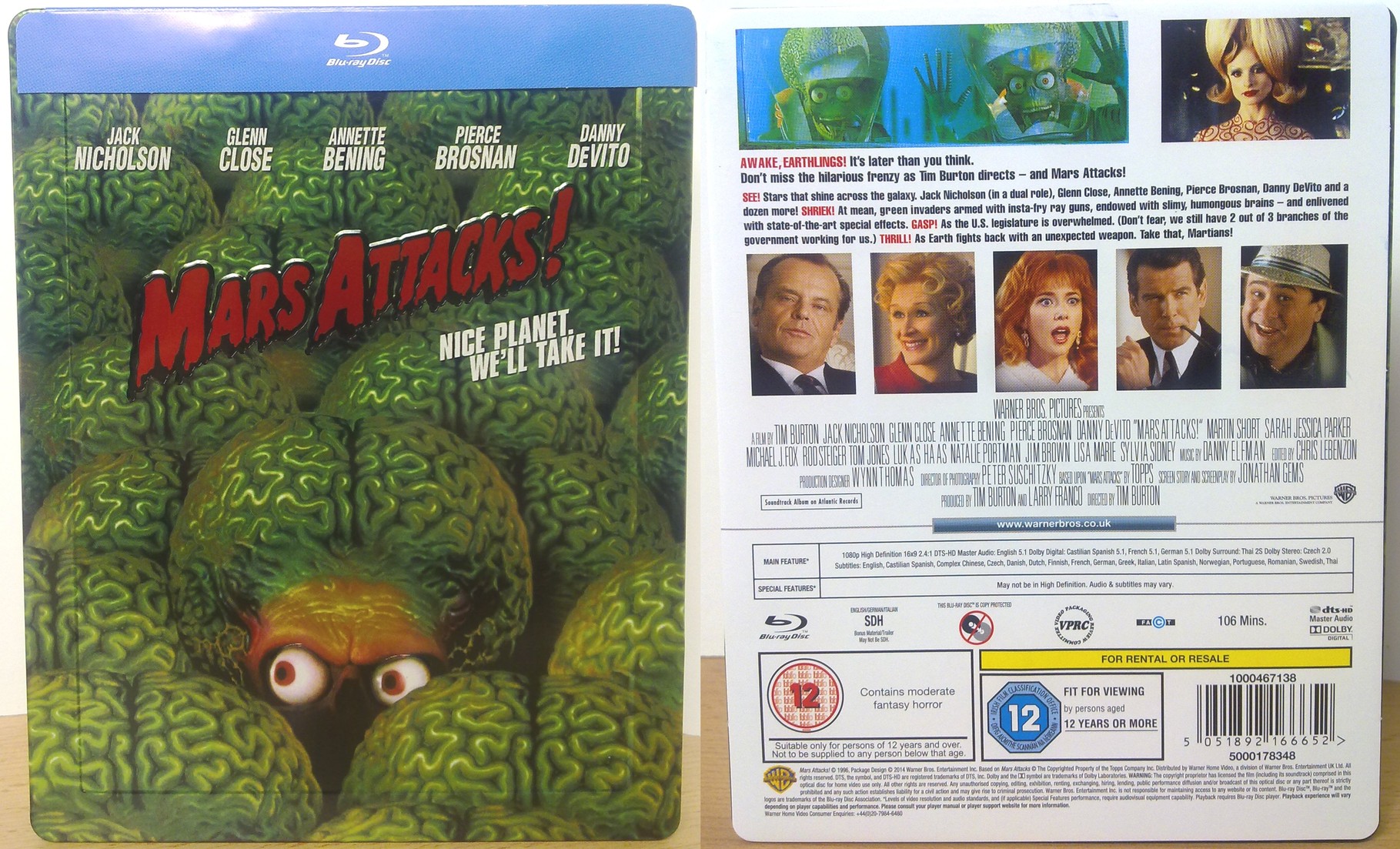 (Bluray) Mars Attacks (1996) Warner (Zavvi exklusiv Steelbook) 2500
