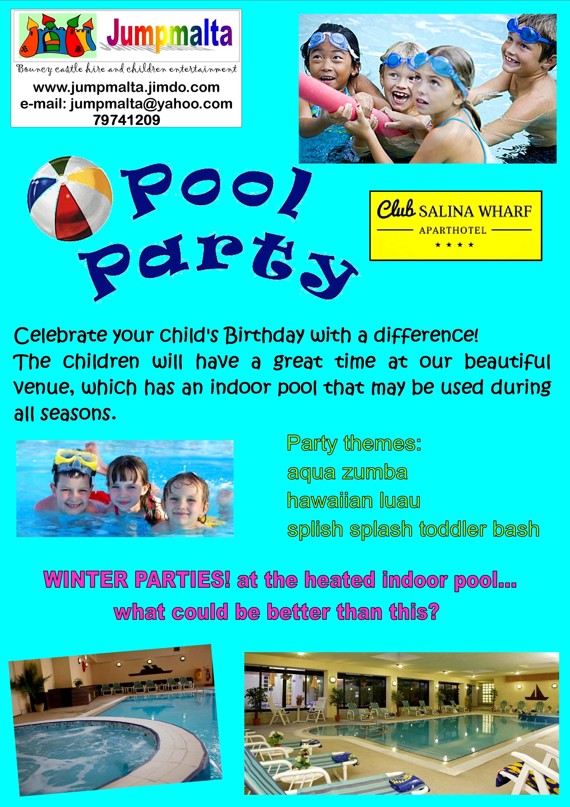 Pool party Bouncy castle hire Malta and Gozo