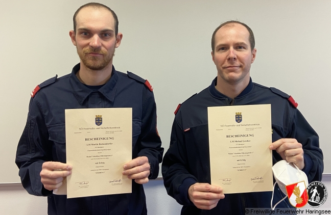 Doppel-Erfolg: 2 neue Gruppenkommandanten bei der FF Haringsee 