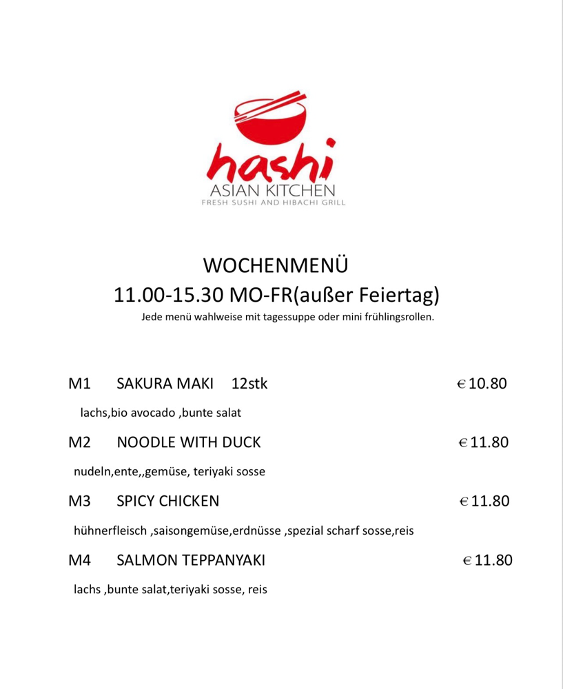 Wochenmenü von 27.bis 31.07