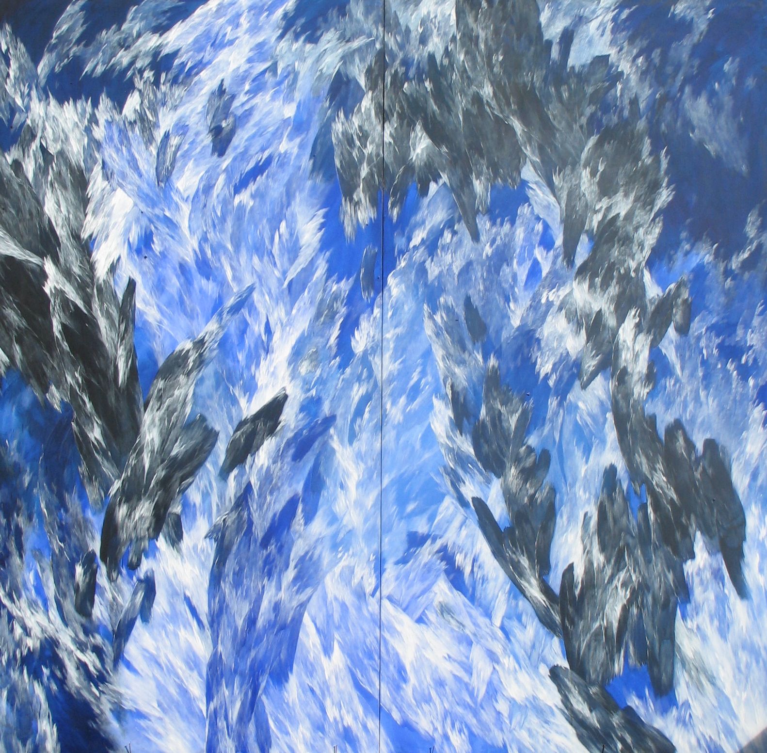 Josef Taucher, Himmel 28 (Dipychon), 2006, Öl/Molino, 300 x 310 cm © Christine Elisabeth Hollerer/bildrecht