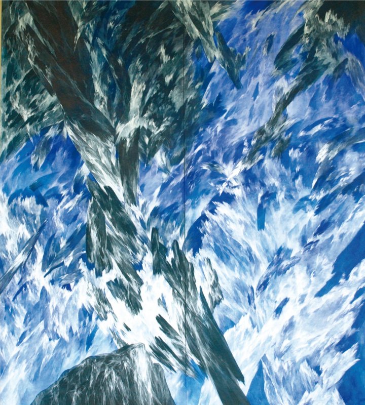 Josef Taucher, Himmel 25 (Dipychon), 2005, Öl/Molino, 350 x 310 cm © Christine Elisabeth Hollerer/bildrecht