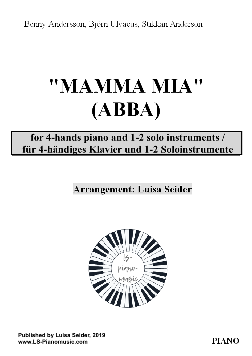 Mamma Mia (ABBA), Klavier 4-händig + Soloinstrumente