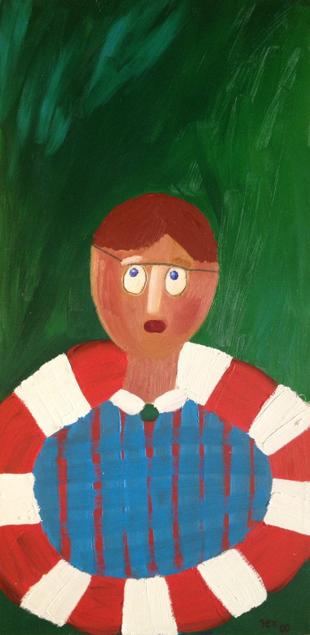 Seemann 2000 , 50 x 100 cm , Öl und Acryl