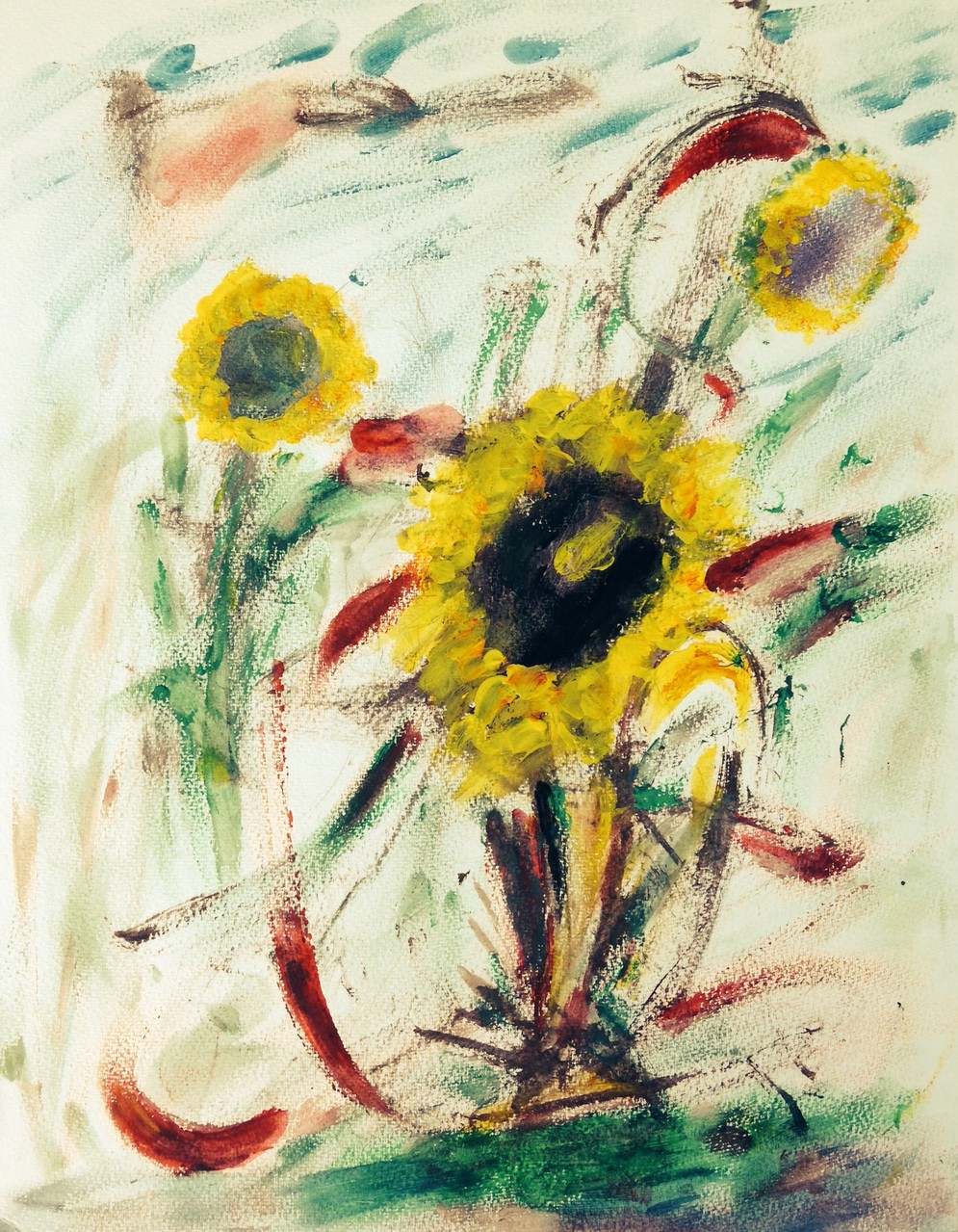 Sonnenblumen, Aquarell