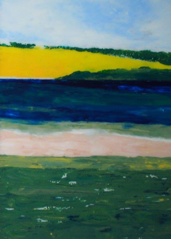 Flensburg  42x60cm  Acryl auf Glas gespachtelt