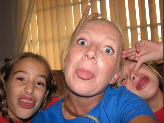 being goofy with my 2 campers