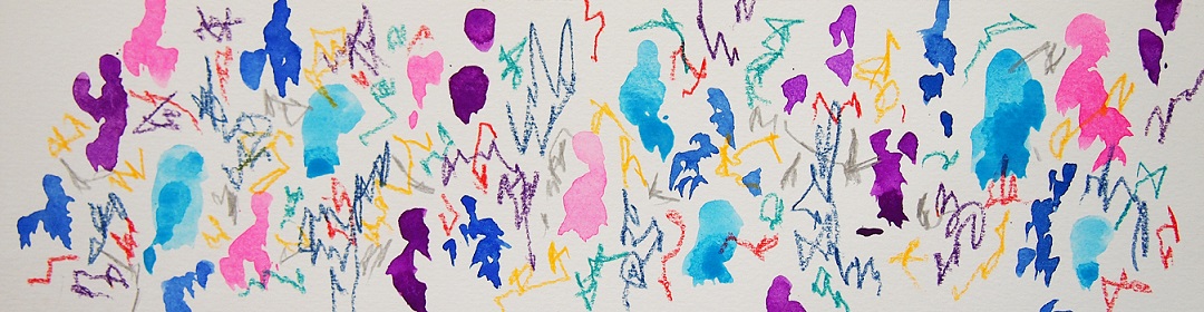 Untitled 211004,  Acrylic and Colored pencil on paper,  97×359mm