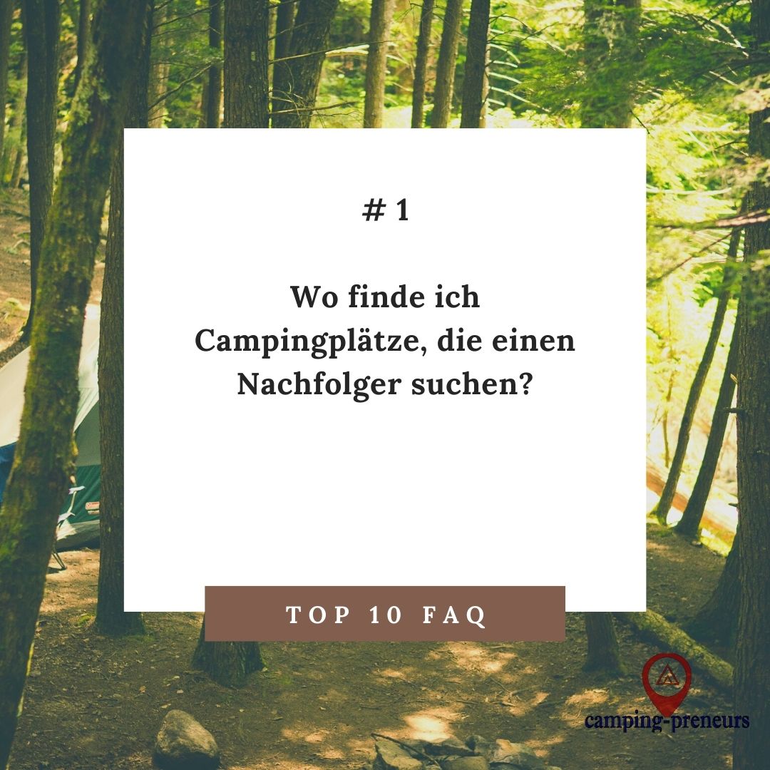 Suche nach Nachfolgern für Campingplatz und Campingplätzen, die einen Nachfolger suchen