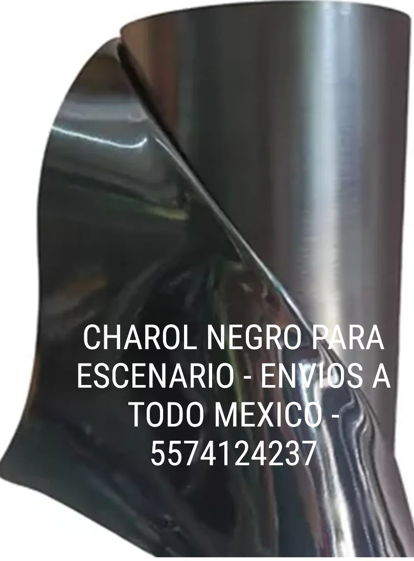Charol negro para Escenario - Rollo de 1.40 metros de ancho x 50 metros de largo - Entrega Inmediata - Envios a todo Mexico