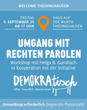 Umgang mit rechten Parolen | Workshop am 5. September | ab 17.00 Uhr