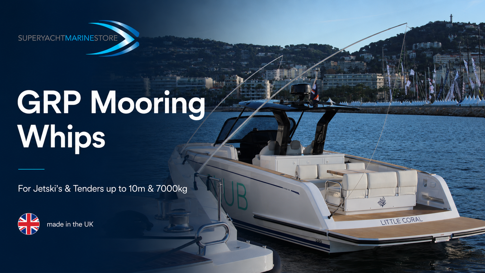 GRP tender and jetski mooring whips