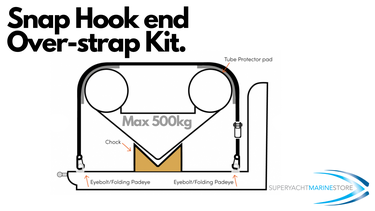 Snap hook end over-strap tie down kit 500kg