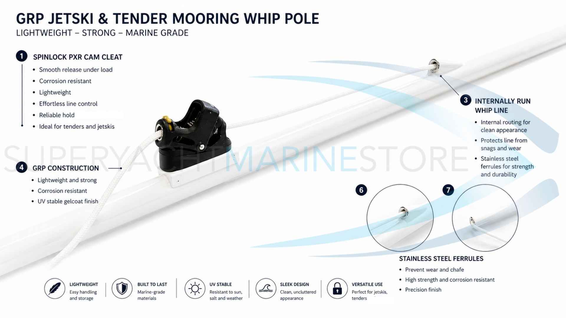 GRP Mooring Whip Features